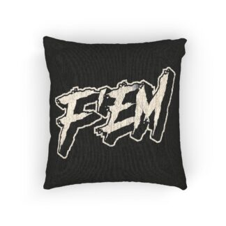 Woven Pillow — 'FEM' Distressed Accent Pillow
