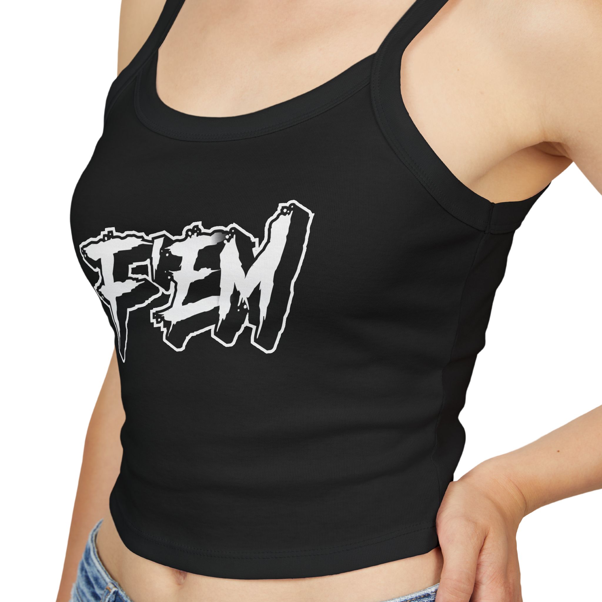 FEM Graphic Crop Tank Top — Bold Feminine Streetwear - Image 3