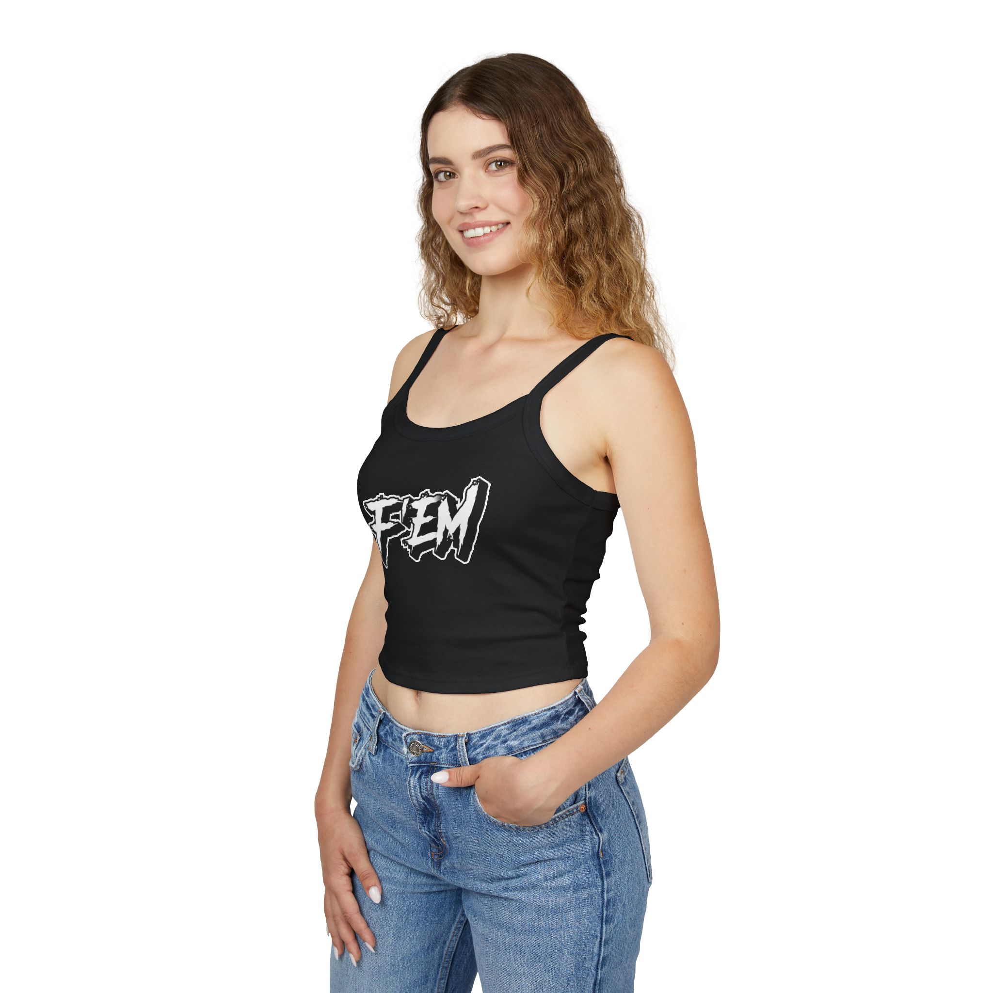 FEM Graphic Crop Tank Top — Bold Feminine Streetwear - Image 2
